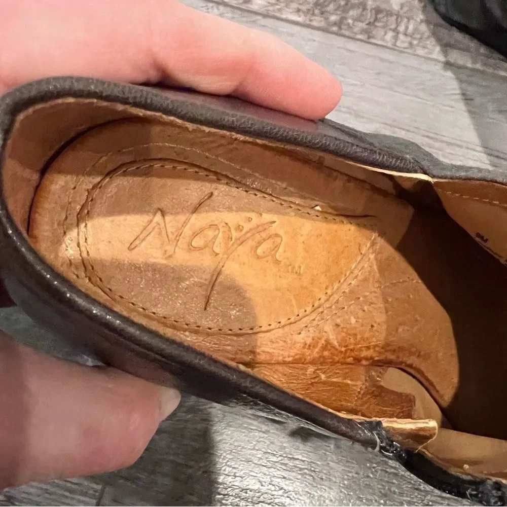 Naya peep-toe wedges size 9 in Greyish/brown - Picture 7 of 9